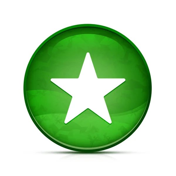 Icono Estrella Elegante Botón Redondo Verde Salpicadura — Foto de Stock