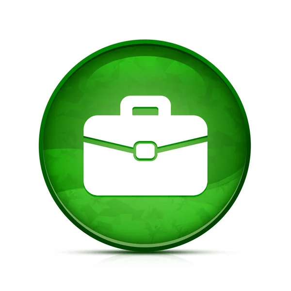 Ikona Office Bag Eleganckim Zielonym Okrągłym Przycisku — Zdjęcie stockowe