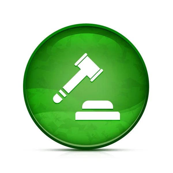 Ikona Aukcji Klasycznym Zielonym Okrągłym Przycisku — Zdjęcie stockowe