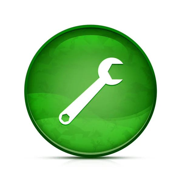Ikona Klucza Klasycznym Zielonym Okrągłym Przycisku — Zdjęcie stockowe