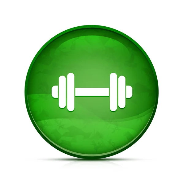 Dumbbell Icon Classy Splash Green Button — Stock Photo, Image