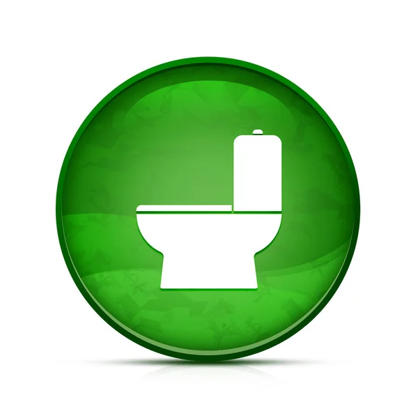 Ícone Toalete Botão Redondo Verde Respingo Elegante — Fotografia de Stock
