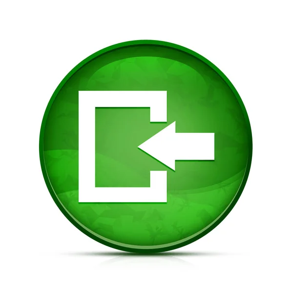 Ikona Wylogowania Klasycznym Zielonym Okrągłym Przycisku — Zdjęcie stockowe