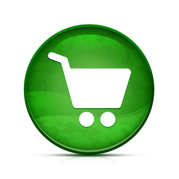 Піктограма Кошика Покупок Класі Зеленої Круглої Кнопки — стокове фото