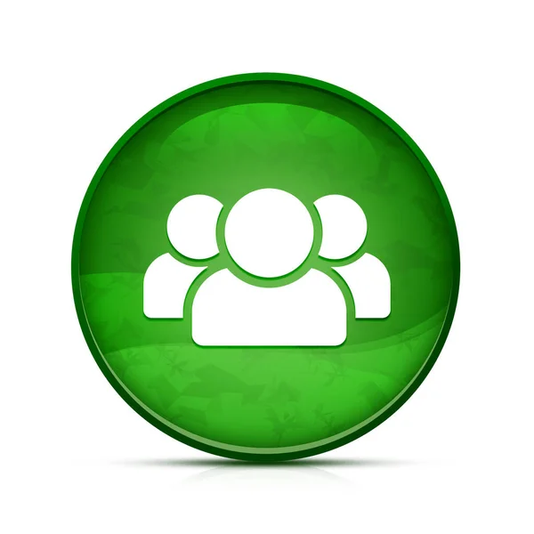 Ikona Ludzi Klasycznym Zielonym Okrągłym Przycisku — Zdjęcie stockowe