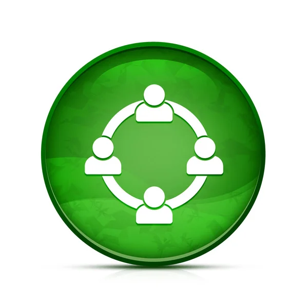 Ícone Conceito Comunicação Botão Redondo Verde Elegante Respingo — Fotografia de Stock