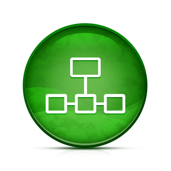 Ikona Połączenia Sieciowego Klasycznym Zielonym Okrągłym Przycisku — Zdjęcie stockowe