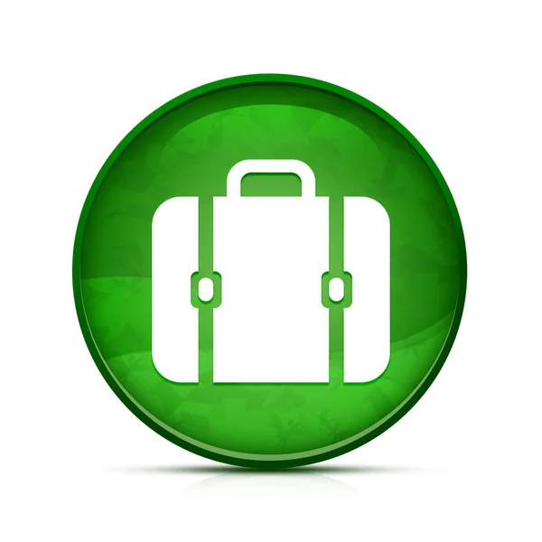 Torebka Ikona Klasycznym Splash Zielony Okrągły Przycisk — Zdjęcie stockowe