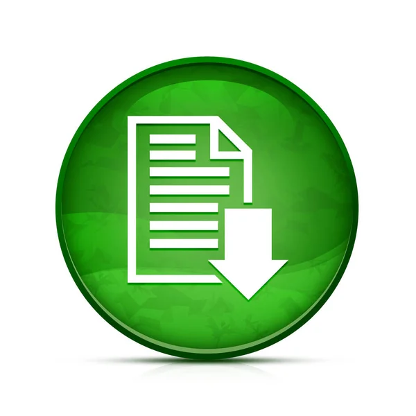 Pobierz Ikonę Dokumentu Klasycznym Zielonym Okrągłym Przycisku — Zdjęcie stockowe