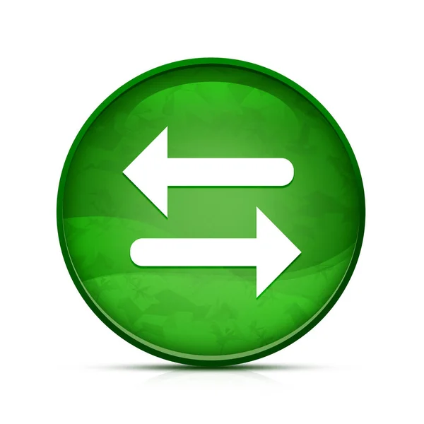 Ícone Seta Transferência Botão Redondo Verde Respingo Elegante — Fotografia de Stock
