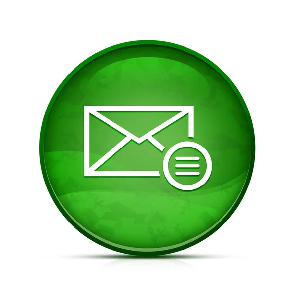 Icona Opzione Mail Sul Pulsante Tondo Verde Schizzi Classe — Foto Stock