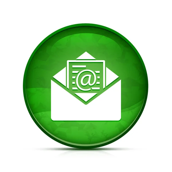 Newsletter Email Icon Classy Splash Green Button — Stock Photo, Image