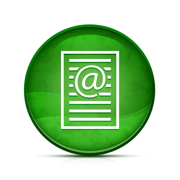 Icono Página Dirección Correo Electrónico Elegante Botón Redondo Verde Salpicadura — Foto de Stock