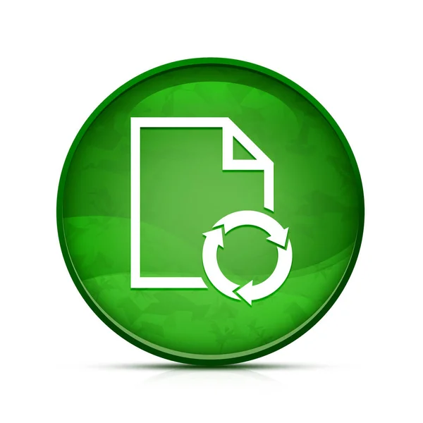 一流的飞溅绿色圆形按钮上的文档处理图标 — 图库照片