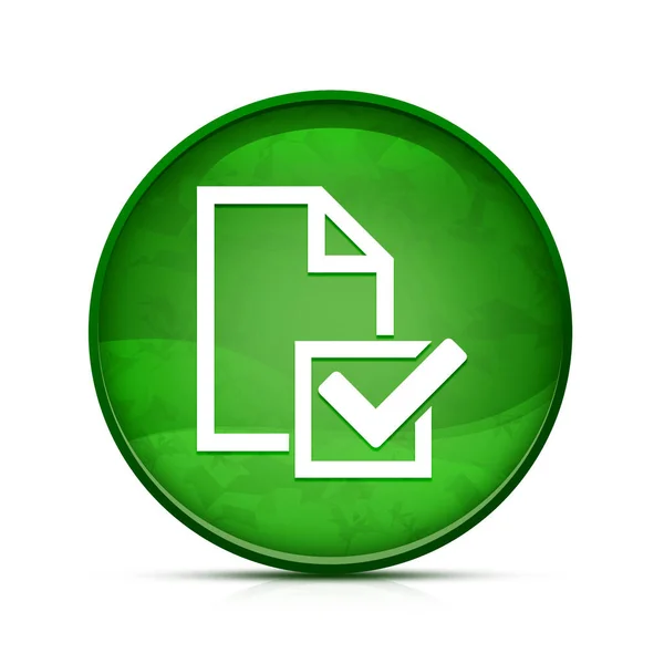 Umfrage Checklisten Symbol Symbol Auf Stilvollem Grünen Runden Knopf — Stockfoto
