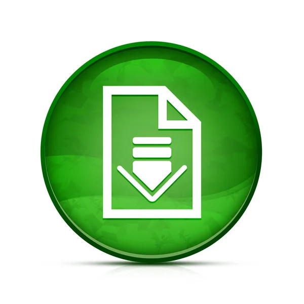 下载雅致水花绿色圆形按钮上的文档图标 — 图库照片