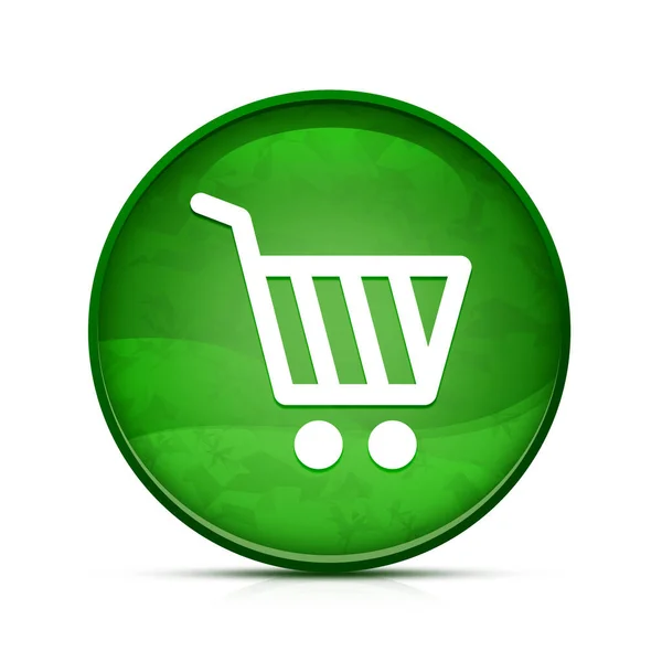 녹색둥근 버튼으로 쇼핑용 아이콘 — 스톡 사진