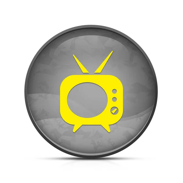 Піктограма Telivision Класі Чорної Круглої Кнопки — стокове фото
