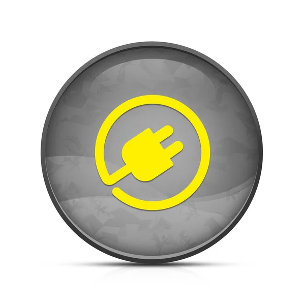 上品なスプラッシュ黒丸ボタン上の電気プラグアイコン — ストック写真