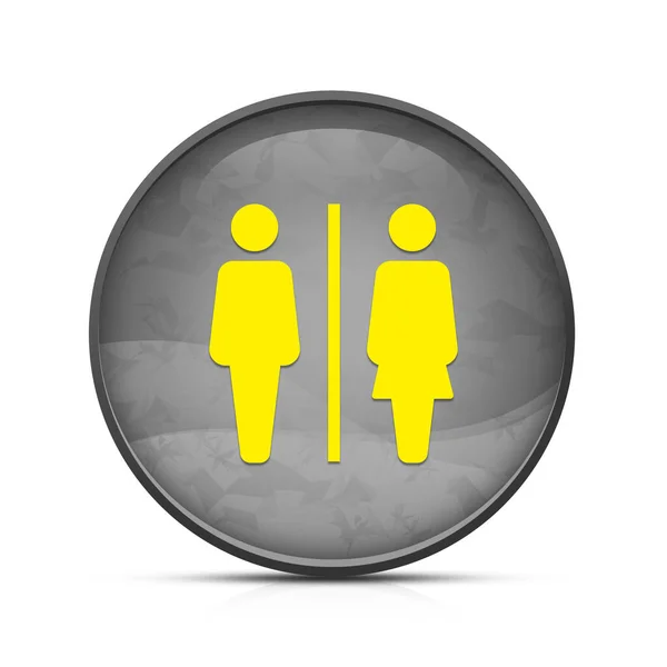 Klas Sıçratma Üzerine Tuvalet Işareti Simgesi Siyah Yuvarlak Düğme — Stok fotoğraf