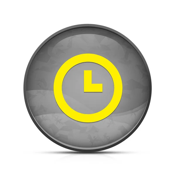 Uhr Symbol Auf Edlem Spritzer Schwarzer Runder Knopf — Stockfoto