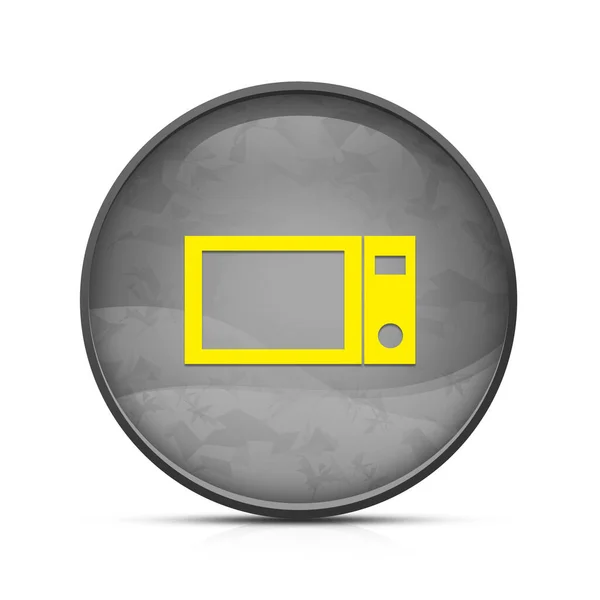 上品なスプラッシュ黒丸ボタンの電子レンジキッチンアイコン — ストック写真