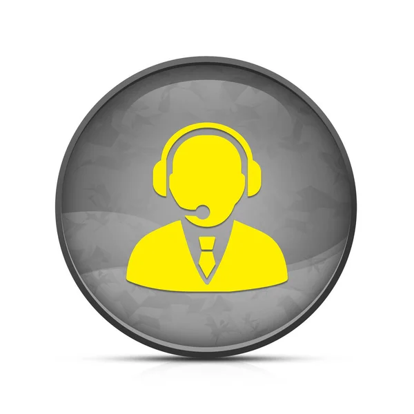 Support Manager Icon Classy Splash Black Button — Stock Photo, Image