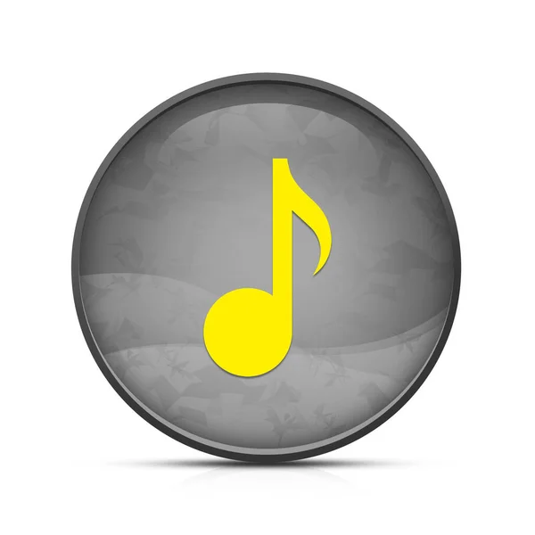 Ícone Música Elegante Botão Redondo Preto Respingo — Fotografia de Stock