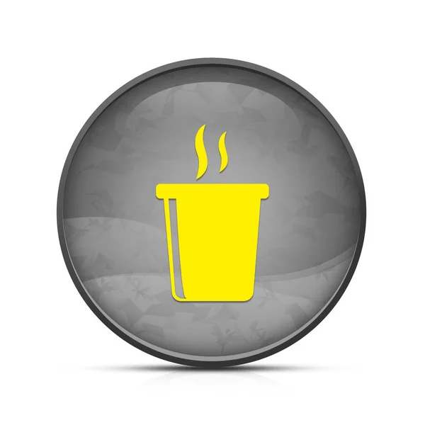 Значок Горячего Напитка Быстрого Питания Классной Черной Круглой Кнопке — стоковое фото
