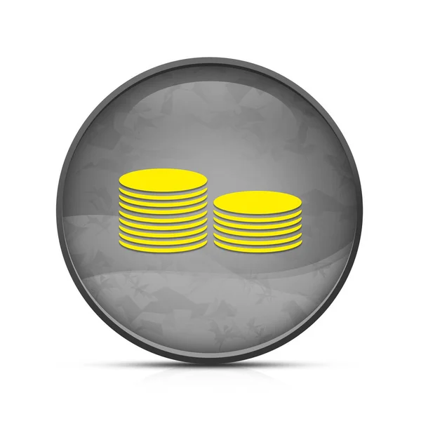 Значок Coin Money Круглой Черной Кнопке — стоковое фото