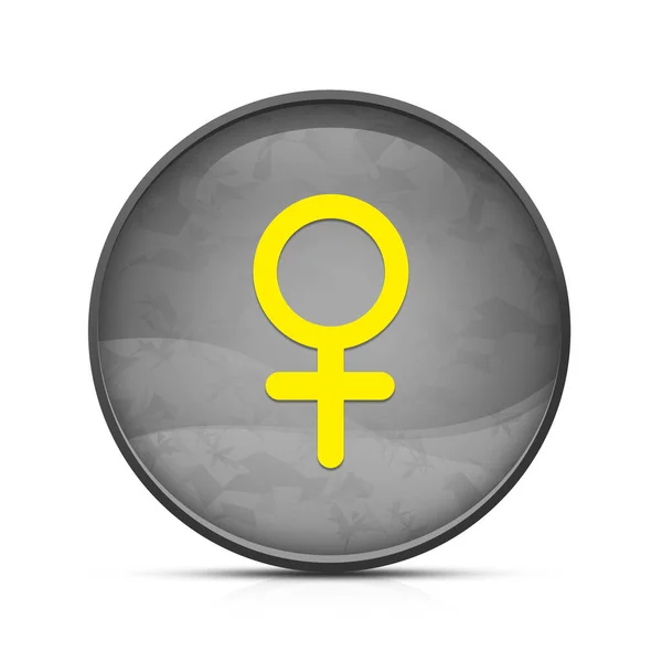 Weibliches Zeichen Symbol Auf Edlem Schwarzen Spritzer Knopf — Stockfoto