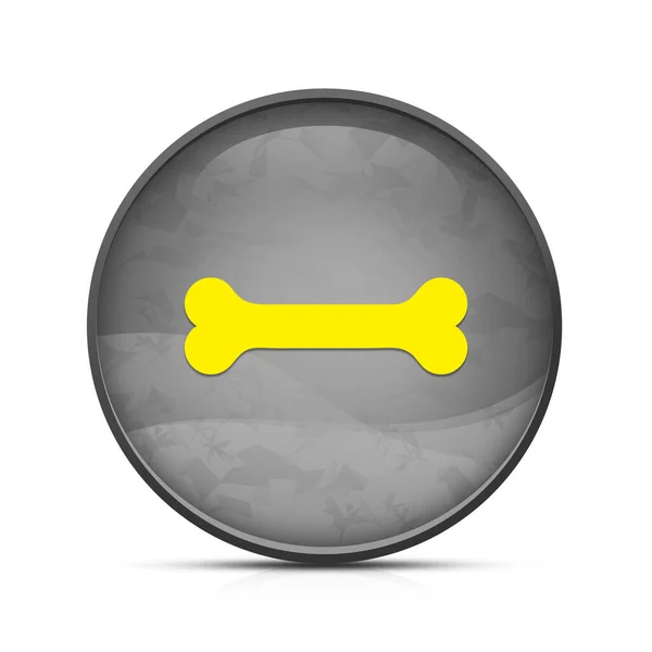 Bone Ikona Klasycznym Splash Czarny Okrągły Przycisk — Zdjęcie stockowe