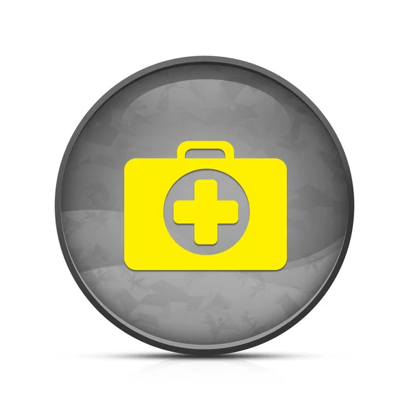 Medicine Bag Ikona Klasyczny Splash Czarny Okrągły Przycisk — Zdjęcie stockowe