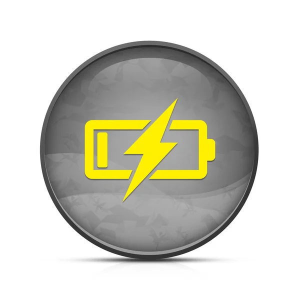 Ikona Nabíjení Baterie Klasickém Černém Tlačítku Splash — Stock fotografie