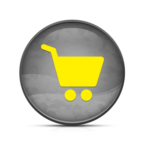 Şık Siyah Yuvarlak Düğmeli Alışveriş Arabası Simgesi — Stok fotoğraf