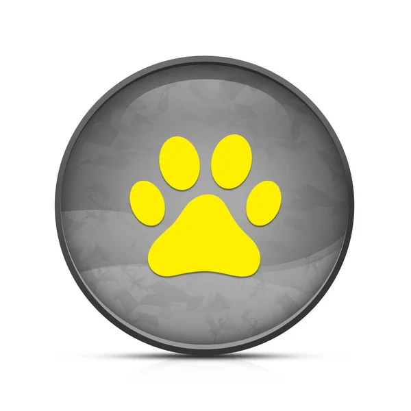 Pies Lub Kocia Łapa Wydrukować Ikonę Klasycznym Splash Czarny Okrągły — Zdjęcie stockowe