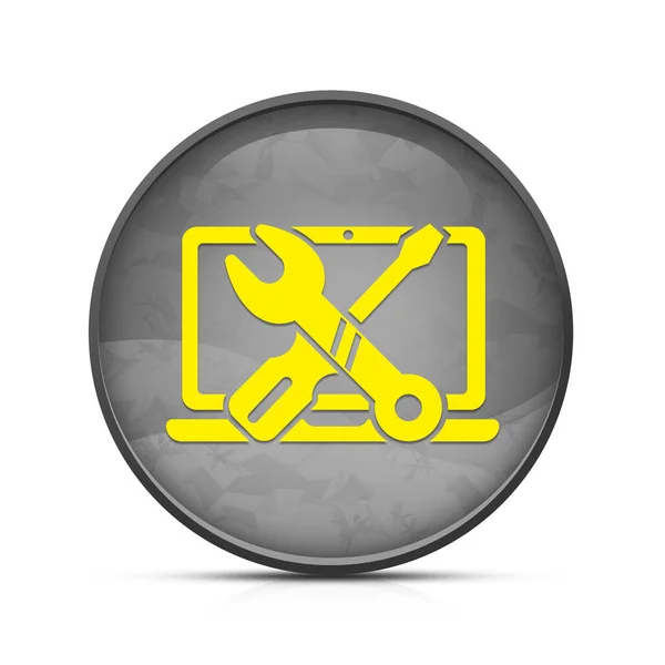 Naprawa Ikony Komputera Klasycznym Splash Czarny Okrągły Przycisk — Zdjęcie stockowe