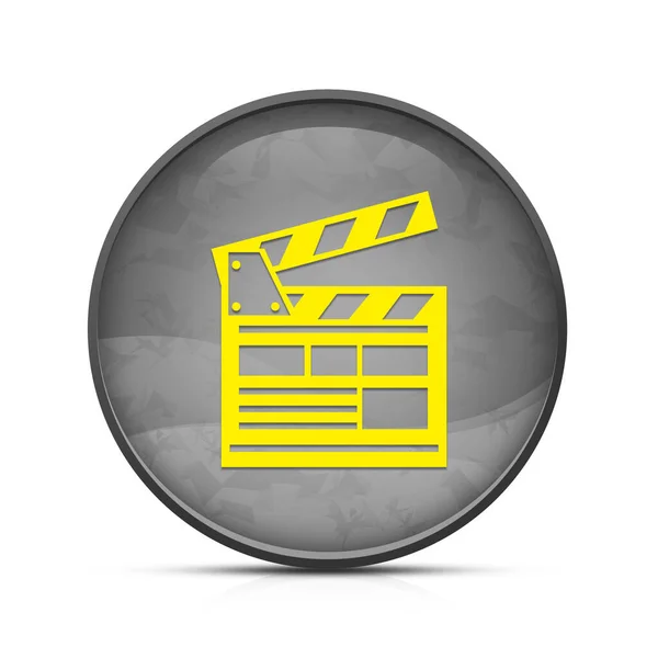 上品なスプラッシュ黒丸ボタンの映画アイコン — ストック写真