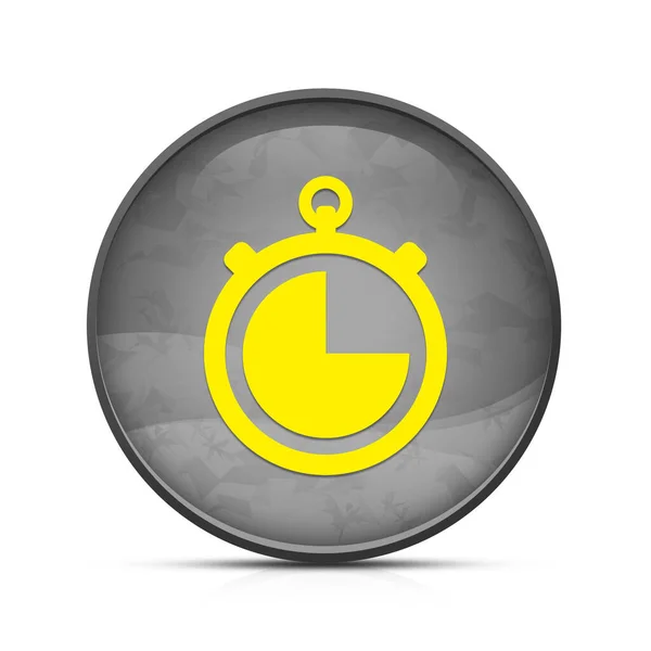 Parar Ícone Relógio Elegante Splash Botão Redondo Preto — Fotografia de Stock