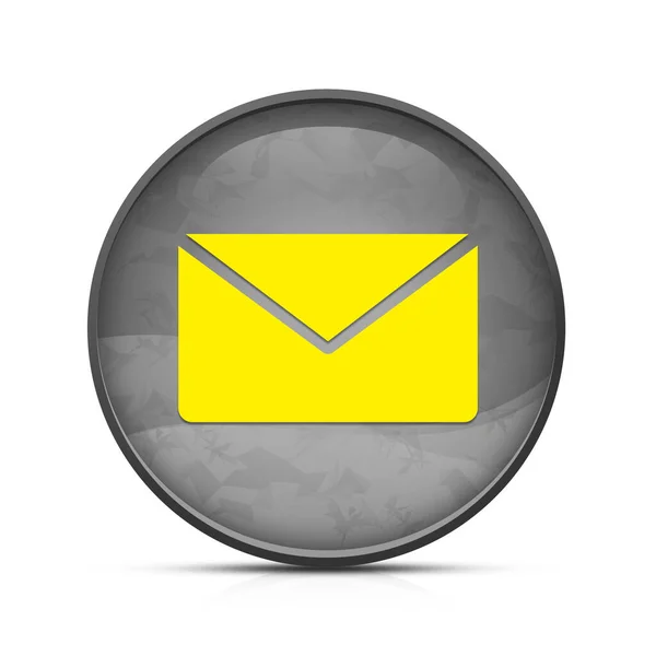 Ícone Mail Botão Redondo Preto Splash Elegante — Fotografia de Stock