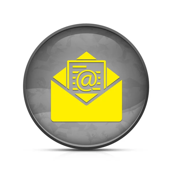 Newsletter Email Icon Classy Splash Black Button — Stock Photo, Image