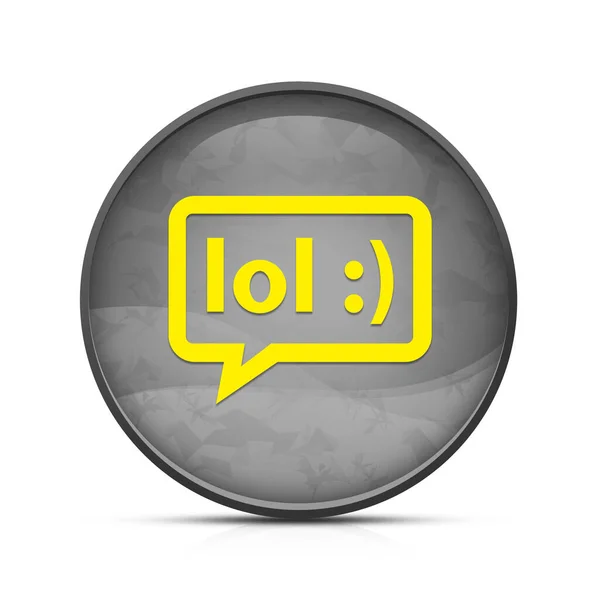 笑バブルアイコン上の上品なスプラッシュ黒丸ボタン — ストック写真