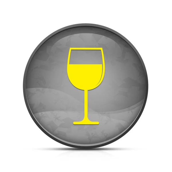 上品なスプラッシュブラックラウンドボタン上のワイングラスアイコン — ストック写真