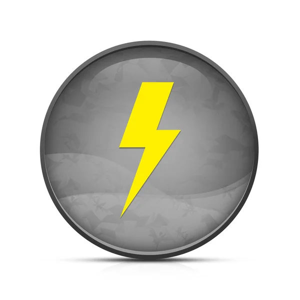 Blitz Symbol Auf Edlem Schwarzen Spritzer Knopf — Stockfoto