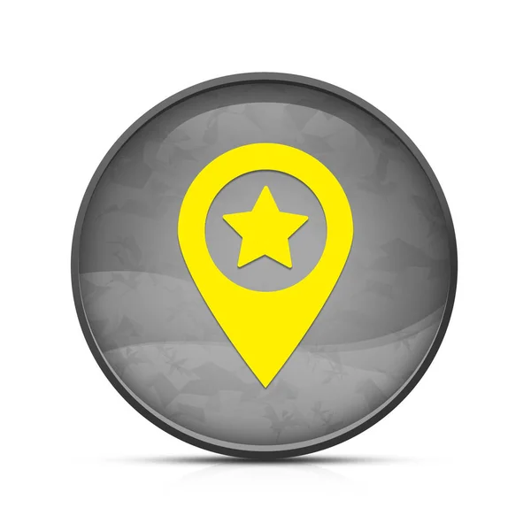 Mapa Icono Estrella Puntero Elegante Botón Redondo Negro Chapoteo — Foto de Stock
