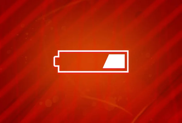 基于抽象的红色梯度壮丽背景图解设计的三分之一带电电池图标 — 图库照片
