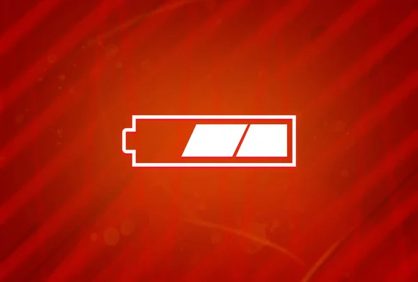 Third Charged Battery Icon Isolated Abstract Red Gradient Magnificence Background — Stock Photo, Image
