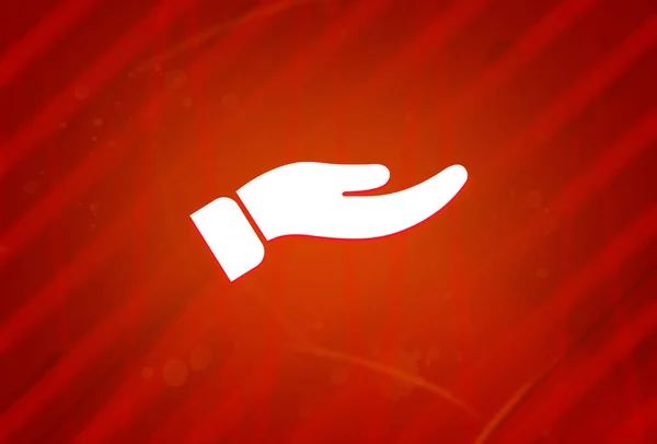Hand Symbol Isoliert Auf Abstrakten Roten Farbverlauf Vergrößerung Hintergrund Illustration — Stockfoto