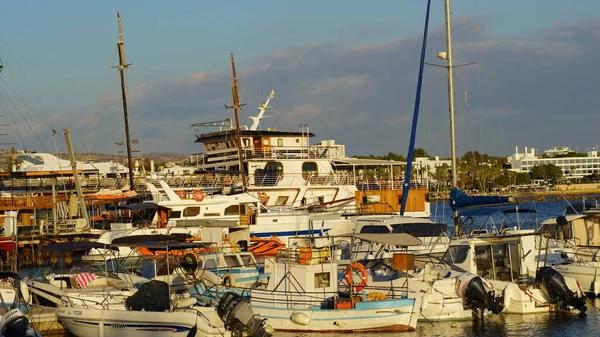 Porto Cipro Con Barche Pesca Sulla Costa Mediterranea — Foto Stock