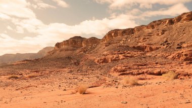 Kaya ve kırmızı arazi, ulusal jeolojik Timna parkında, İsrail